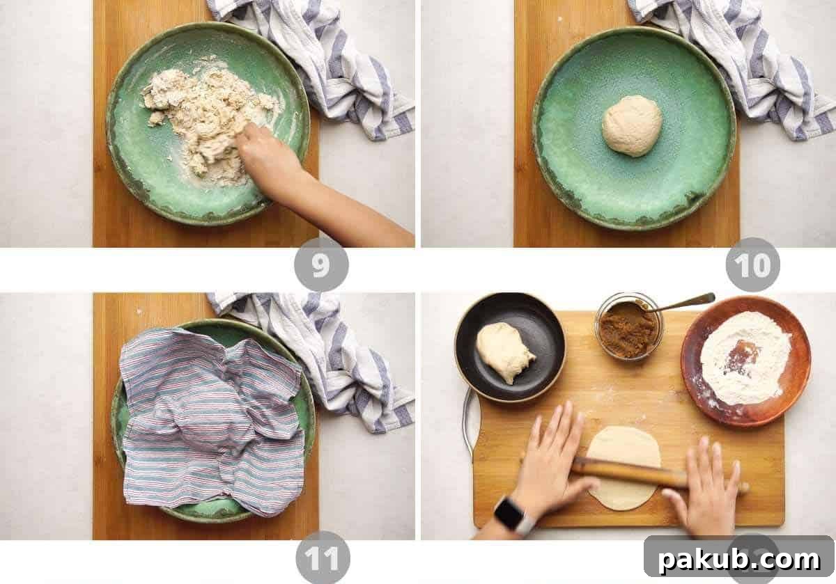 Indian Sweet Lentil Flatbread 6 Step by step picture collage showing how to make puran poli