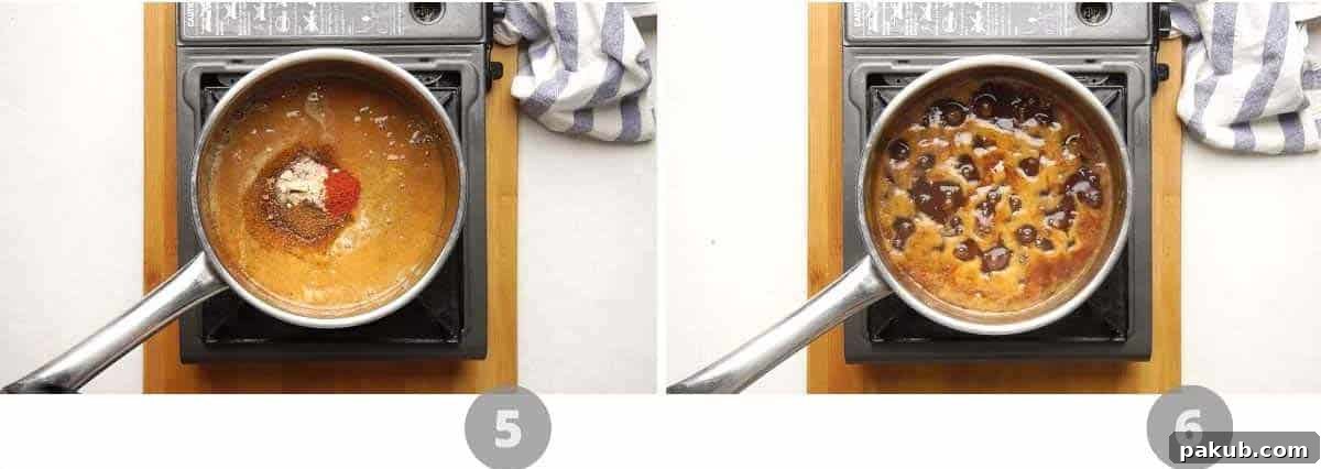 Sweet and Tangy Tamarind Chutney 6 Step by step picture collage showing how to make tamarind chutney