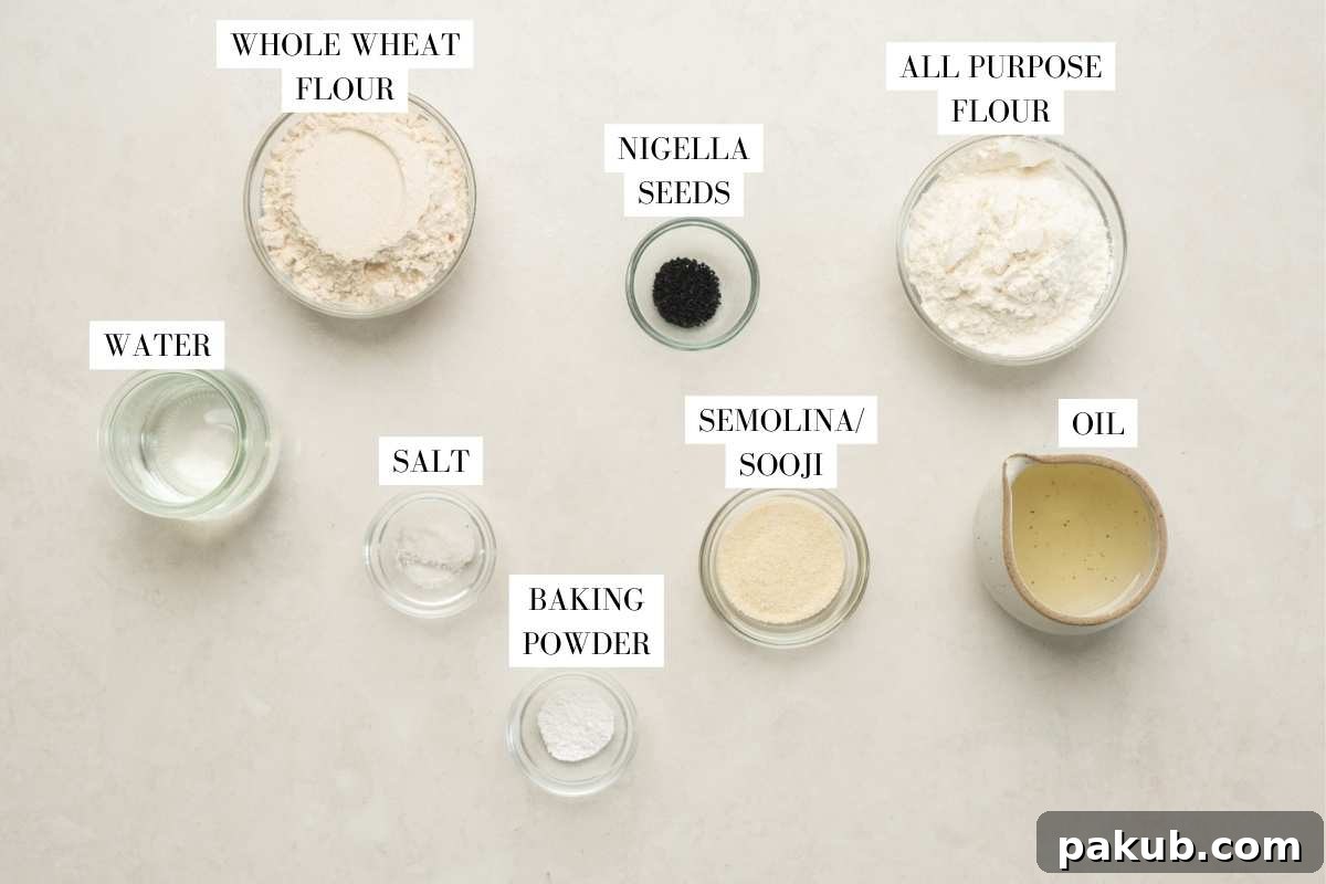 Guilt-Free Air Fryer Papdi 3 A beautiful flat lay photograph showcasing all the ingredients required for Air Fryer Papdi, clearly labeled for easy identification and preparation.