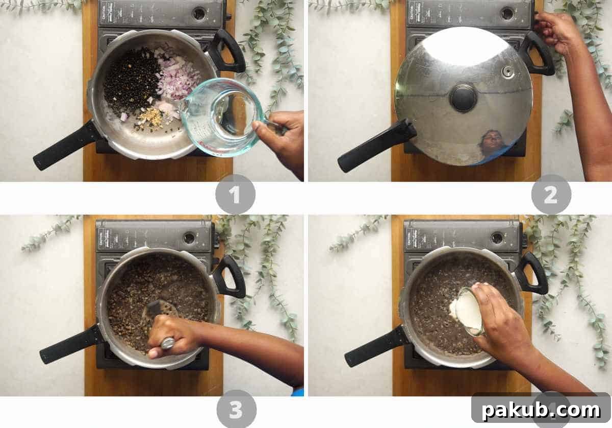 Amritsar's Signature Dal 3 Step by step picture collage showing how to make amritsari dal