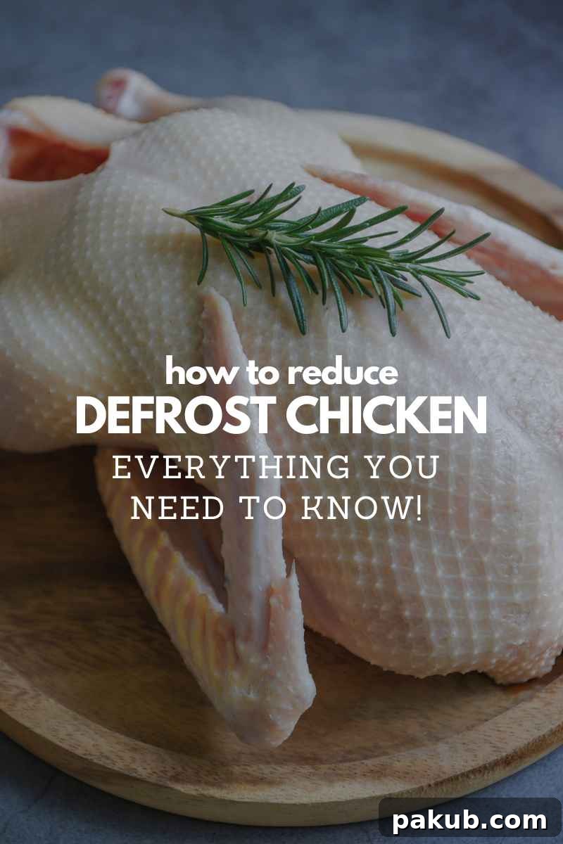From Freezer to Feast: Defrosting Chicken Right 2 Close-up image of a whole raw chicken with skin on, garnished with a fresh sprig of thyme, ready for cooking