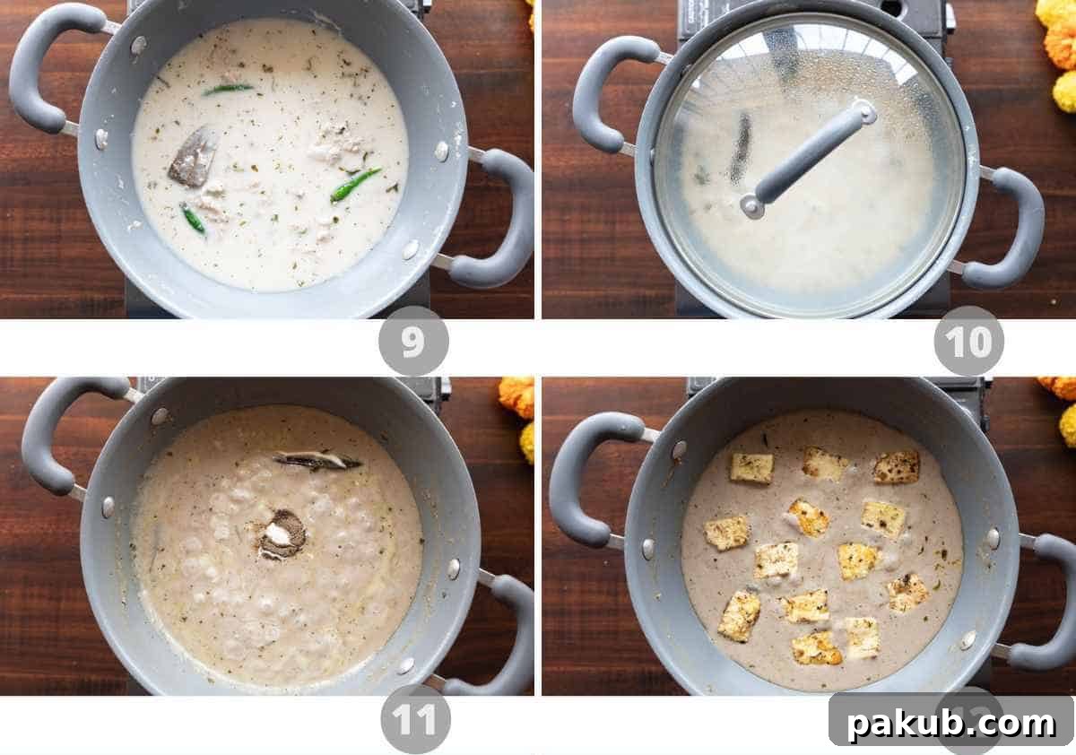 Bold Black Pepper Paneer 6 Step by step picture collage showing how to make paneer kali mirch
