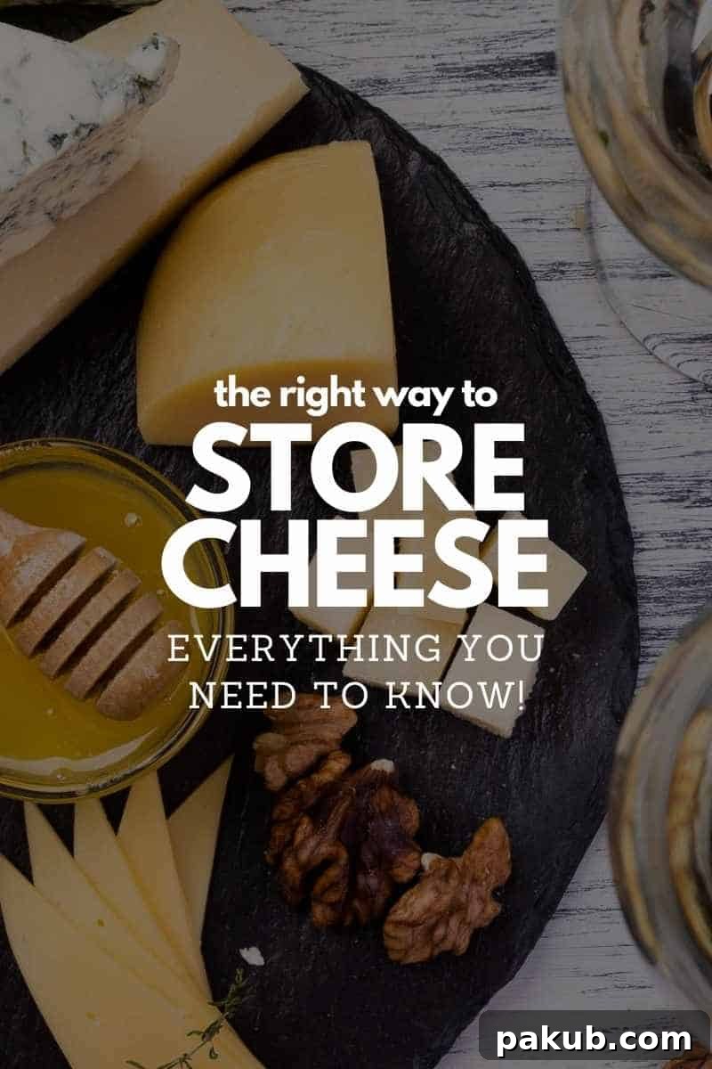 The Art of Perfect Cheese Storage 2 Properly stored cheese in a refrigerator, wrapped and fresh.