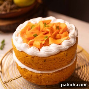 An image of a whole eggless mango cake placed on a wire rack, ready to be served.