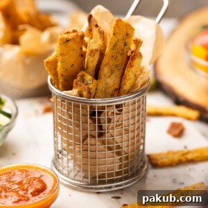 Crispy golden sooji fries served with vibrant tomato ketchup, a perfect healthy snack.