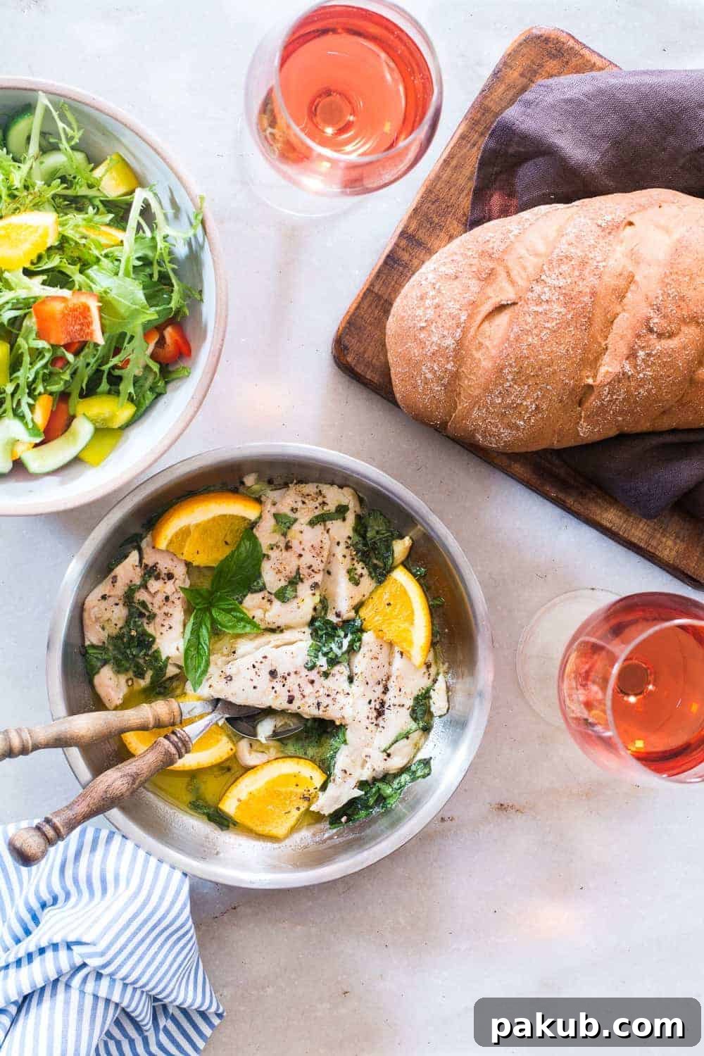 30 Minute Bhetki Fish in Citrus Basil Butter Sauce A simple 30 minute recipe, this fish in citrus basil butter sauce is perfect for that date night dinner for two! Use any white fish like cod, tilapia, bhetki, trout or even mahi mahi to make this recipe. Team it up with a big salad and it turns into a healthy dinner.