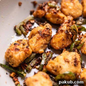 Close up of crispy Air Fryer Salt and Pepper Chicken to show texture