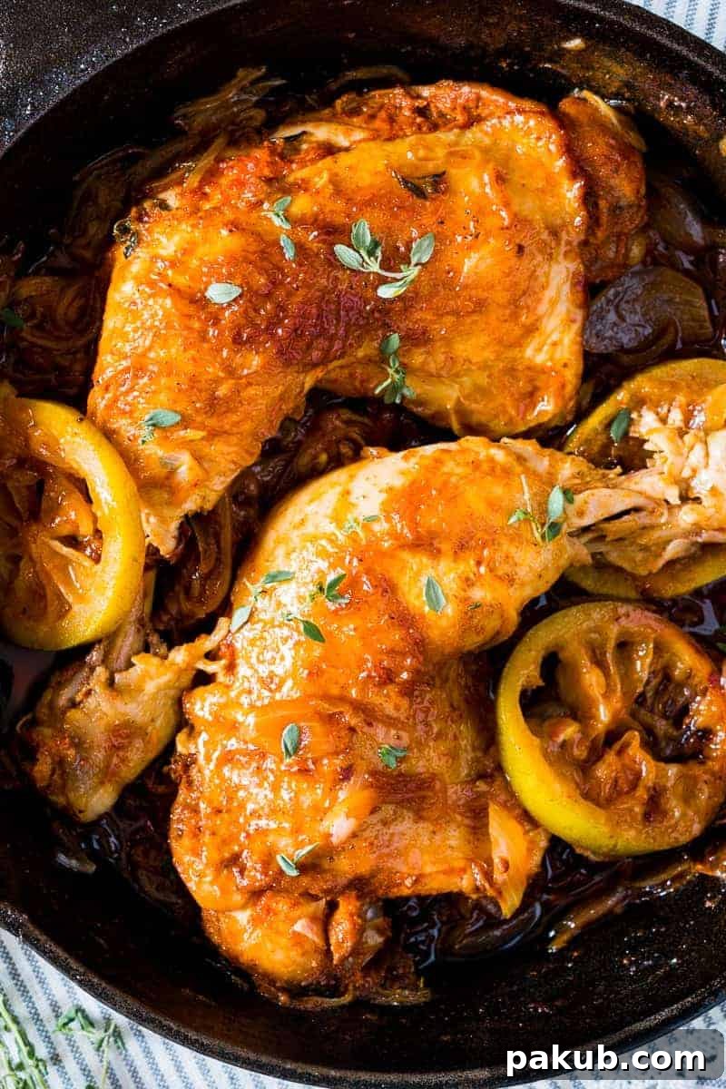 Caramelized Onion Thyme Lemon Chicken Legs Insanely delicious 5 ingredient, gluten free and super juicy caramelized onion, thyme and lemon chicken legs which takes 30 minutes and only one pan.