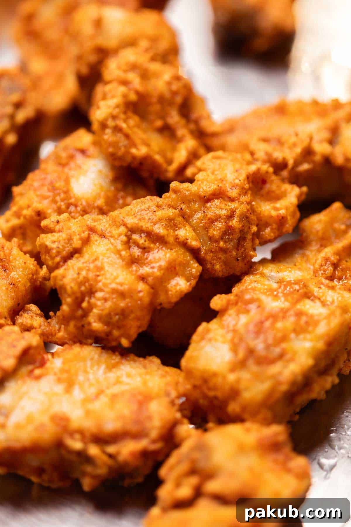 Apollo's Golden Catch 3 Close-up of golden brown deep-fried bhetki fish pieces, highlighting their crispy texture.