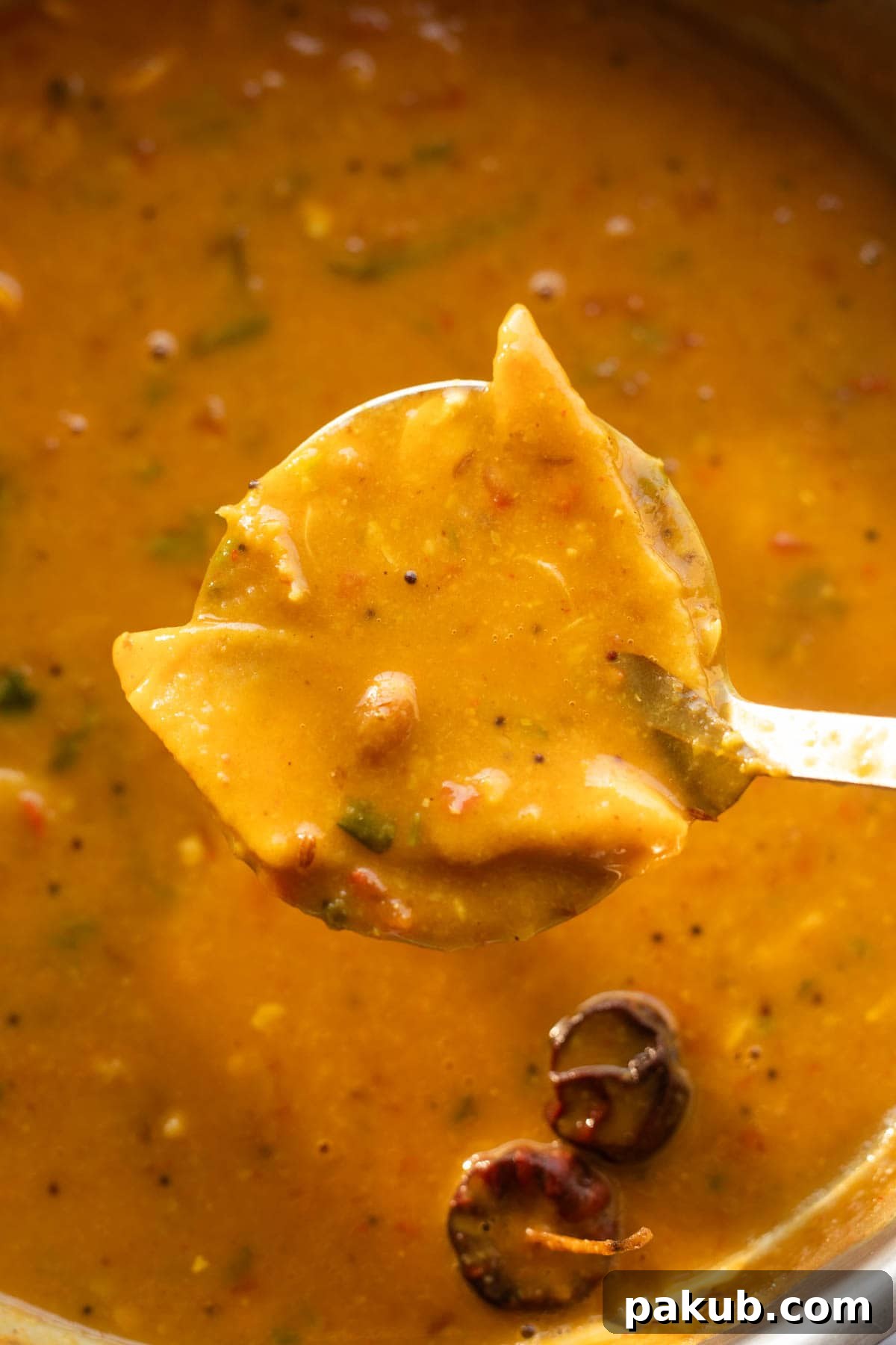 close up dal dhokli to show it's texture