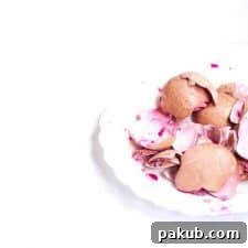 A picture of diced beetroot, essential for making naturally dyed eggs with a vibrant pink hue.