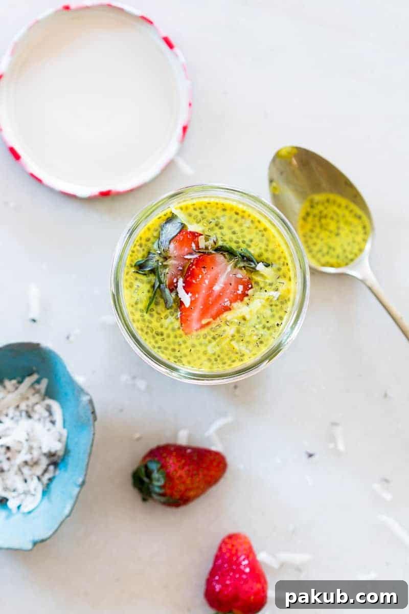 Enjoy the powerful anti-inflammatory benefits of turmeric and the incredible health advantages of chia seeds in this creamy, delicious Golden Turmeric Milk Chia Seed Pudding. It's truly a super breakfast!