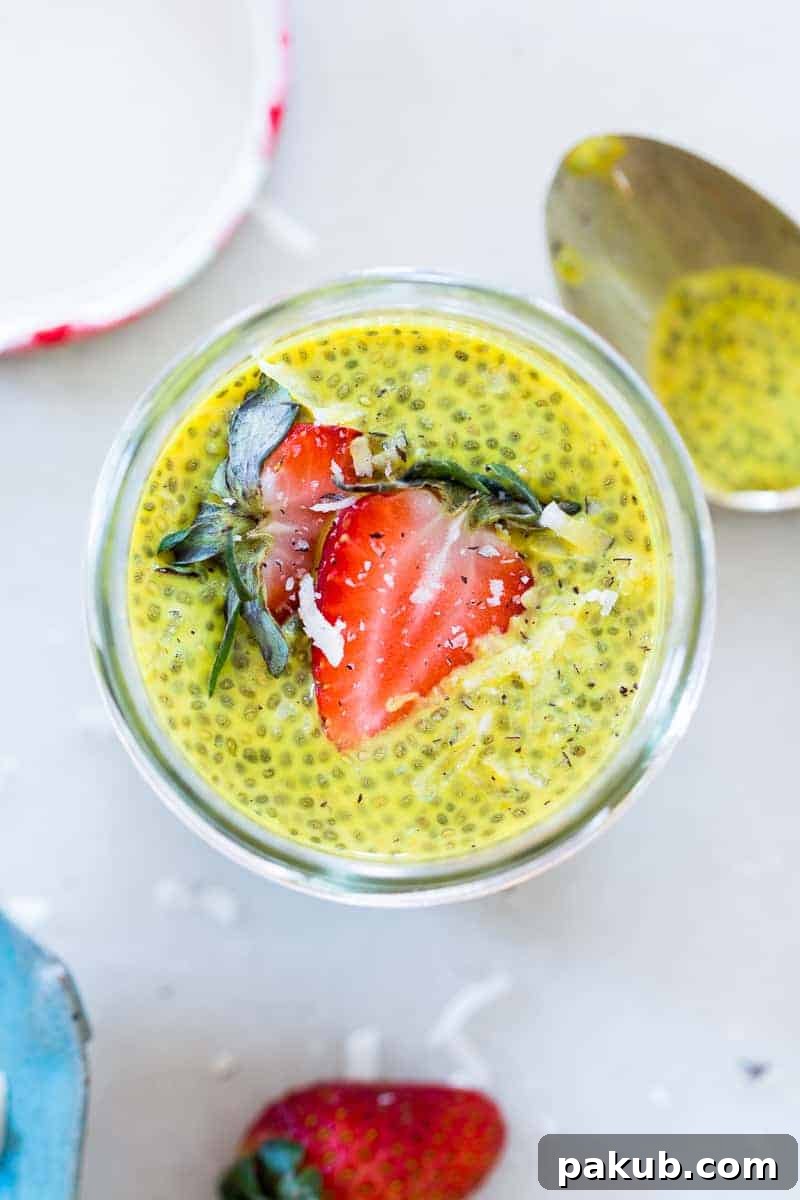 Experience the potent anti-inflammatory effects of turmeric and the nutritional wonders of chia seeds, a true superfood, in this exquisitely creamy Golden Turmeric Milk Chia Seed Pudding. A truly exceptional breakfast!