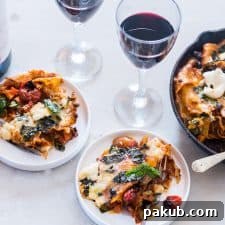 30 Minute Vegetarian Lasagna served with Big Banyan's wine.