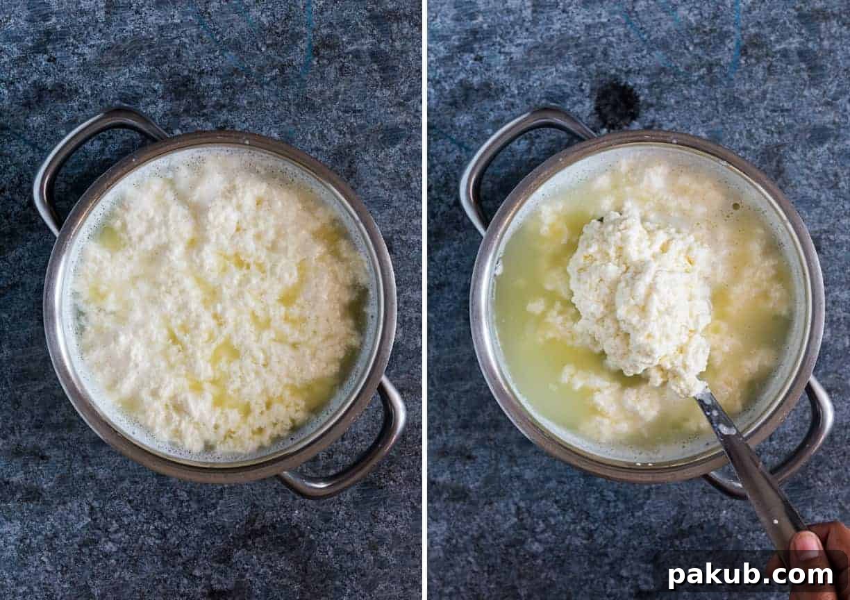 Here's step by step instructions to make homemade Indian paneer (cottage cheese) in just 15 minutes. The next time you want to make saag paneer, palak paneer, makhani, tikka or matar paneer, don't buy store bought and just make this at home with 2 ingredients. 