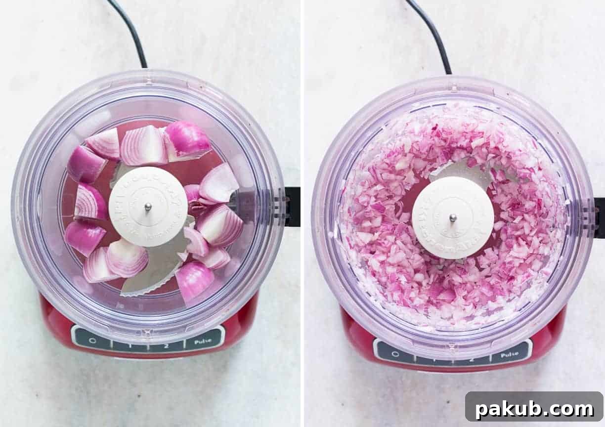 The Indian Kitchen's Secret Weapon: 5 Must-Try Food Processor Techniques 8 Efficiently chopping onions, tomatoes, and other vegetables for Indian curries using a food processor.