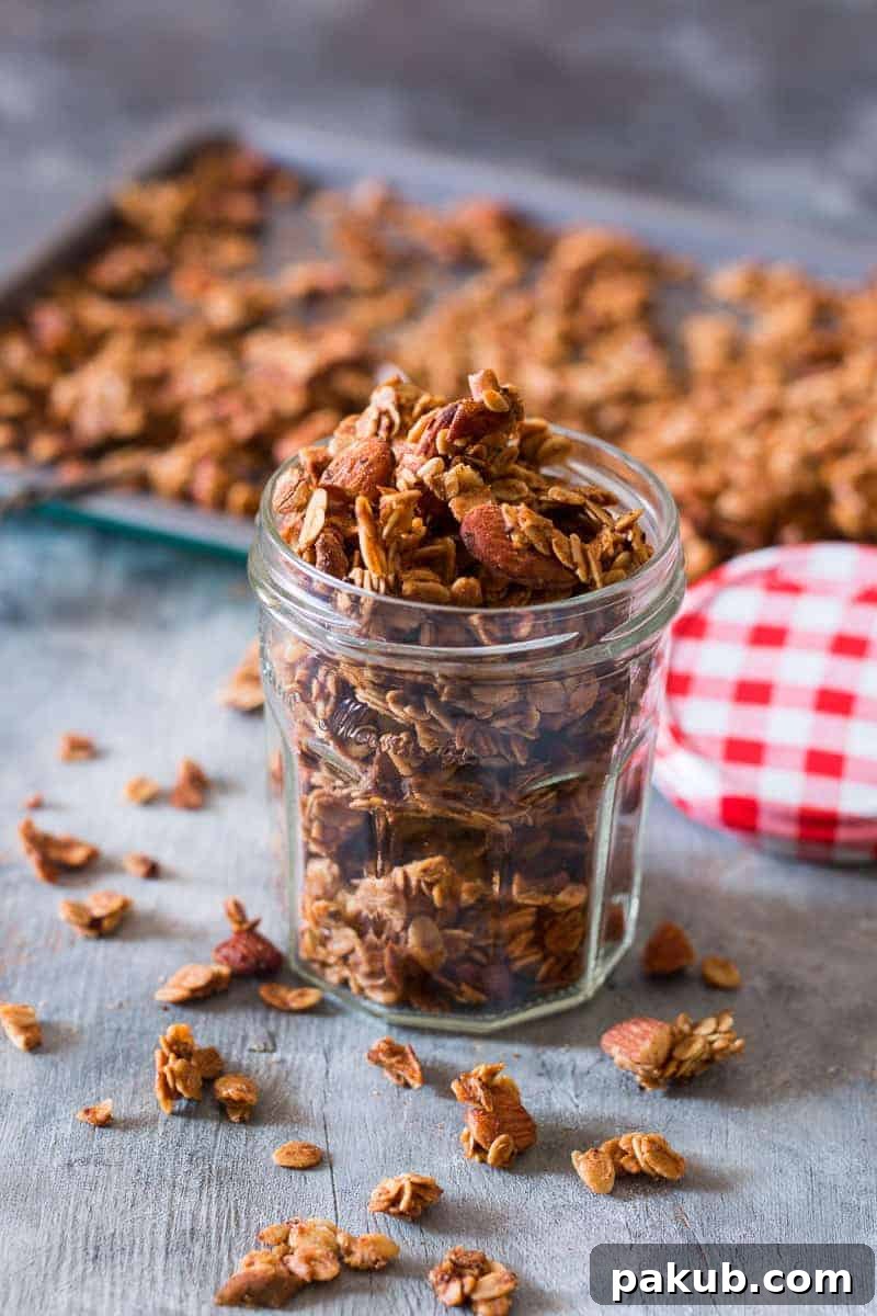 Easy apple pie granola made with fresh apples, because dehydrated apples just doesn't cut it. Breakfast or healthy snack, you pick! So perfect for fall and winter.