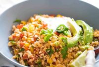 Low Carb Mexican Cauliflower Rice Keto Vegan Paleo Style