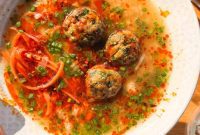 Warming Ginger Broth with Golden Air-Fried Chicken Meatballs
