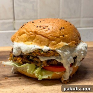 crispy veggie burger ready to be served