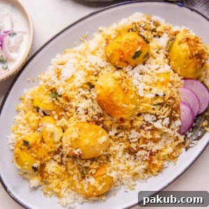 egg biryani on platter