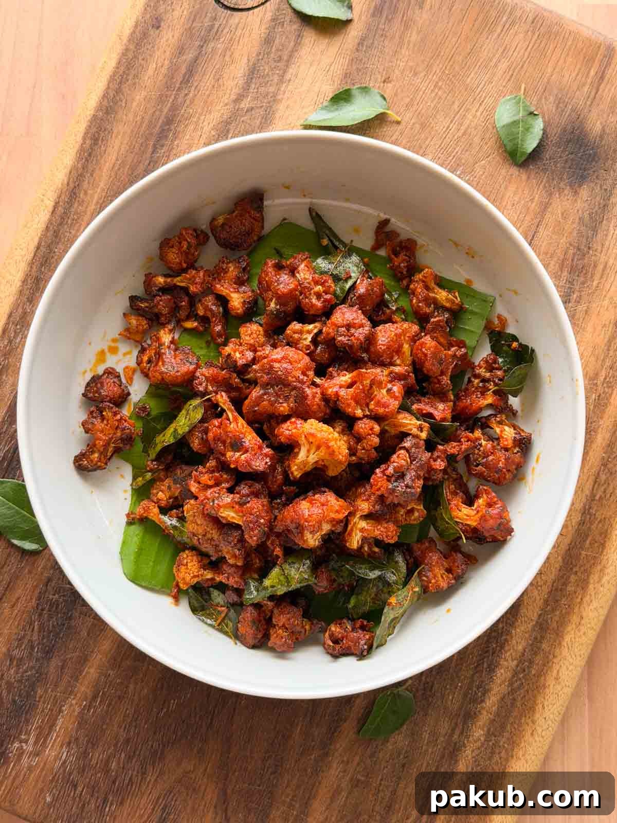 Air Fryer Gobi 65: Spicy Crispy Cauliflower Recipe 2 air fryer gobi 65 served in a white bowl