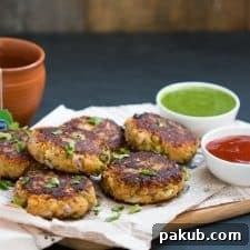 The tikkis served with chutney, ketchup and Tetley green tea.